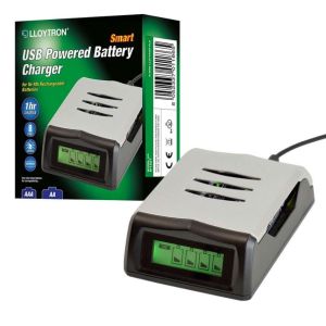 Fast Intelligent LCD Display Mains Battery Charger for AA AAA NiMh Rechargeable Batteries