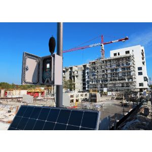 dBAngel POWER measuring environmental noise at a construction site